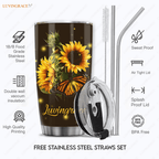 Sunflower And Butterfly As For Me My House Personalized Tumbler