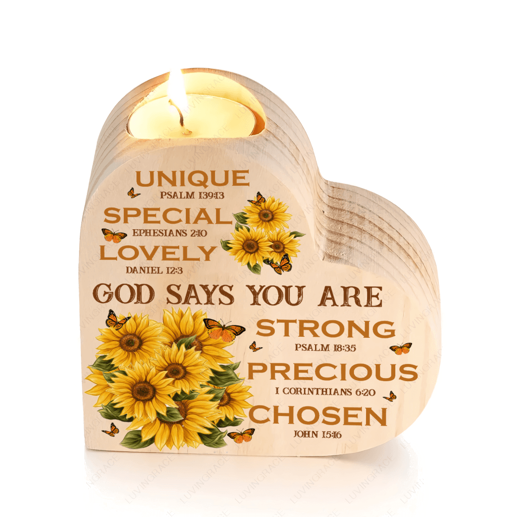 Sunflower And Butterfly Thank God Every Day Candle Holder