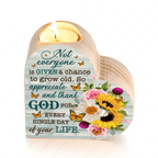 Sunflower And Rose Floral Butterfly Thank God Every Day Candle Holder
