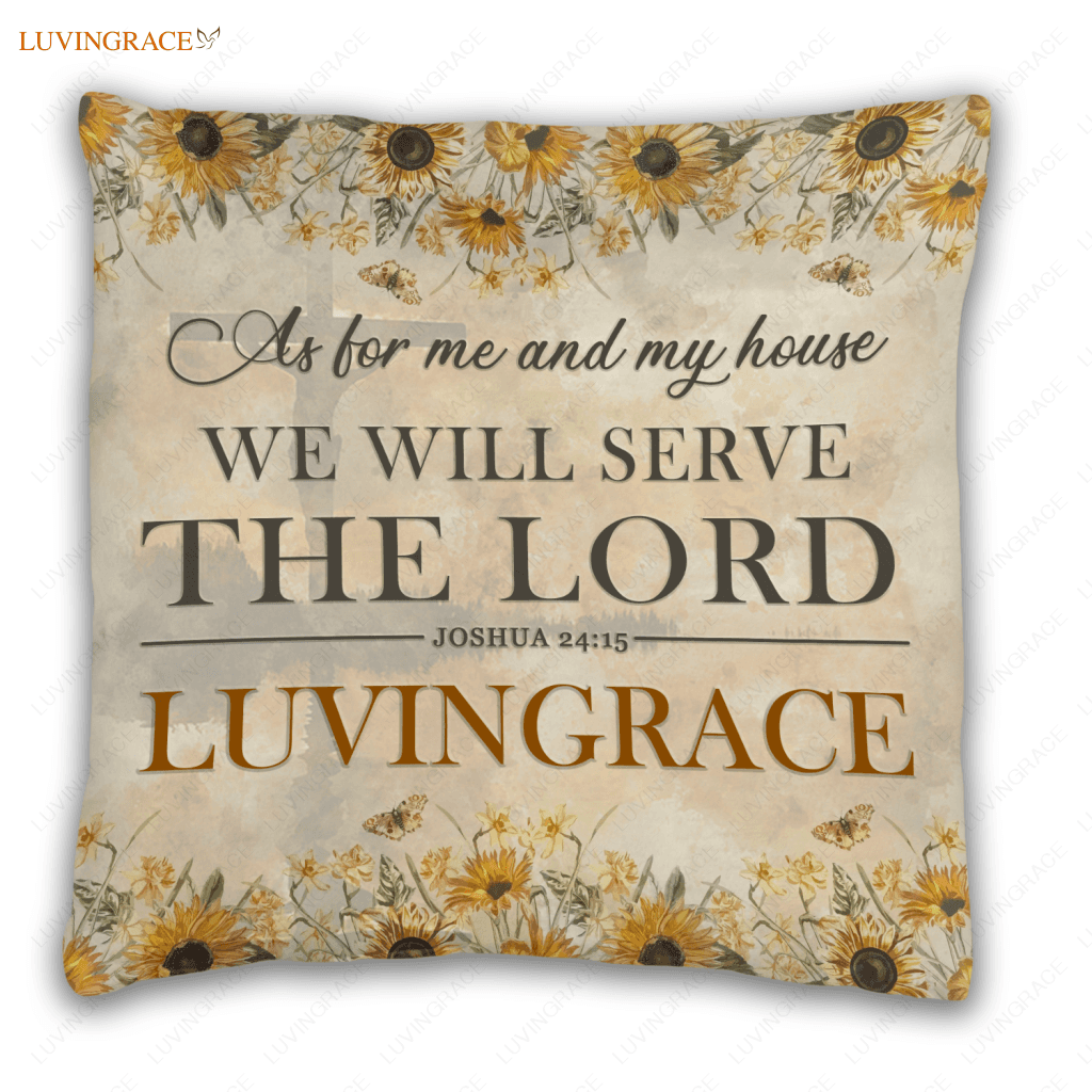 Sunflower As For Me And My House Personalized Pillow