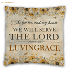 Sunflower As For Me And My House Personalized Pillow