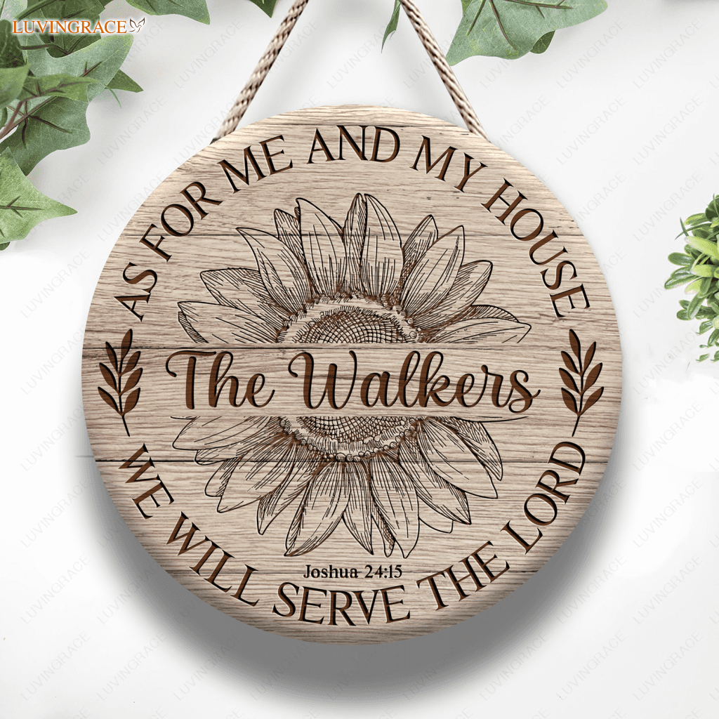 Sunflower As For Us Personalized Circle Sign Wood
