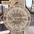 Sunflower As For Us Personalized Circle Sign Wood