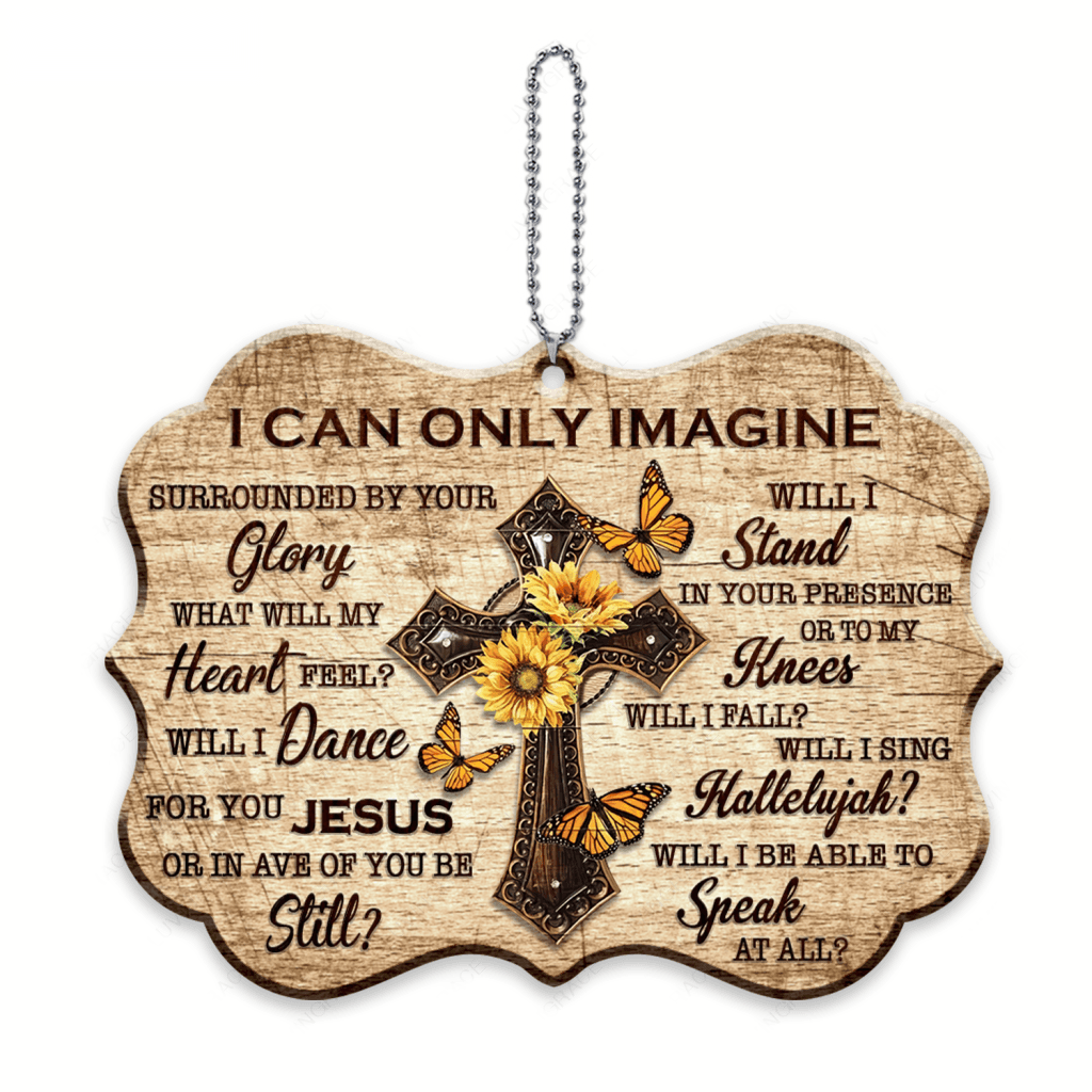 Sunflower Butterfly Jesus Cross I Can Only Imagine Ornaments