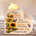Sunflower Butterfly Thank God Every Day Candle Holder Heart Shaped