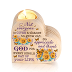 Sunflower Floral Butterfly Thank God Every Day Candle Holder