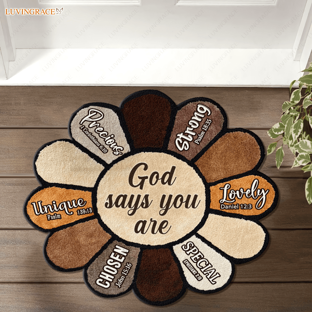 Sunflower God Says You Are Shaped Luxurious Doormat