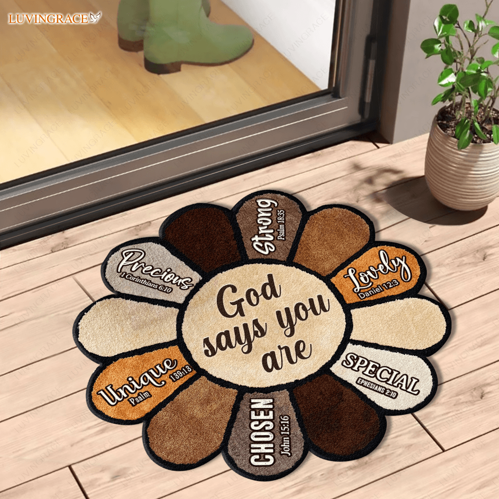 Sunflower God Says You Are Shaped Luxurious Doormat