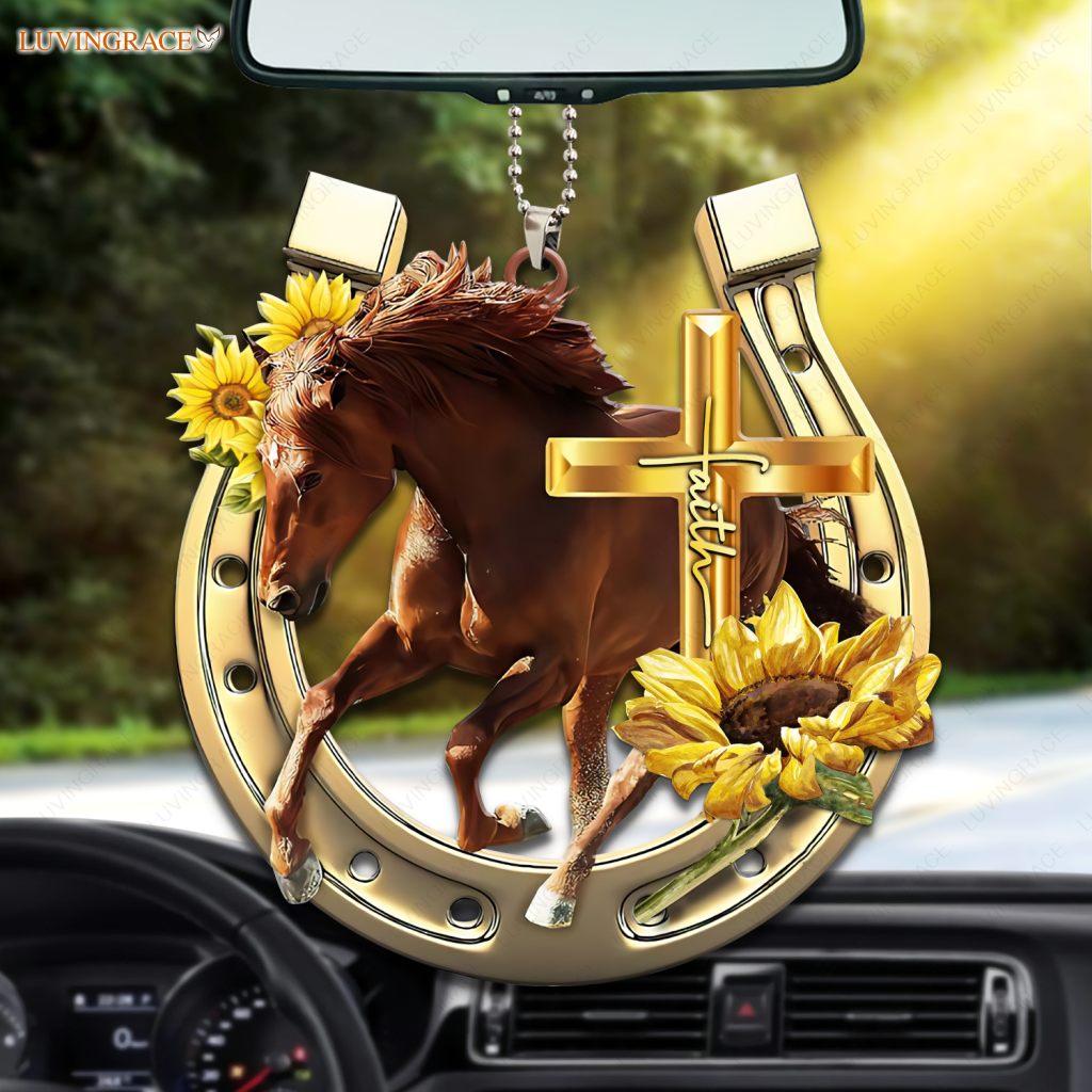 Sunflower Horse With Cross Ornament