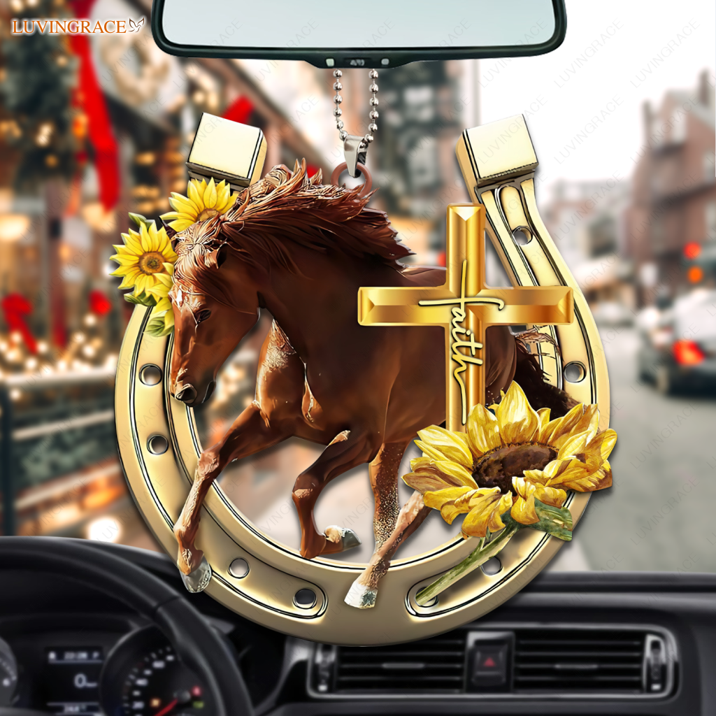 Sunflower Horse With Cross Ornament