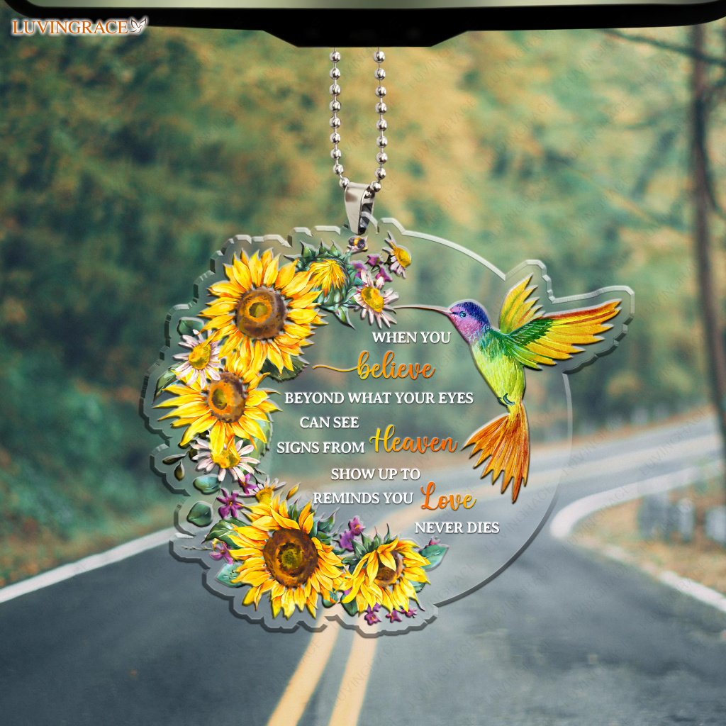 Sunflower Hummingbird When You Believe Ornament
