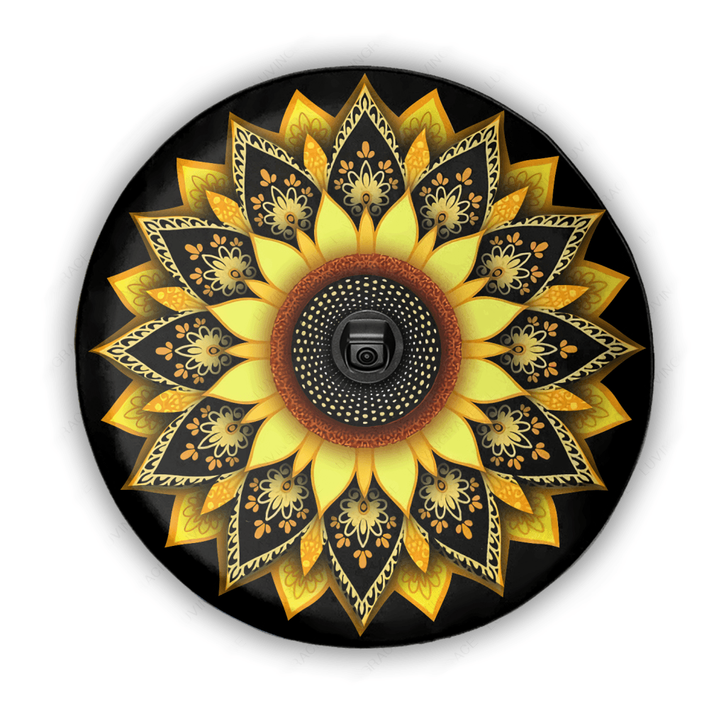 Sunflower Mandala Fusion Tire Cover Car Accessories
