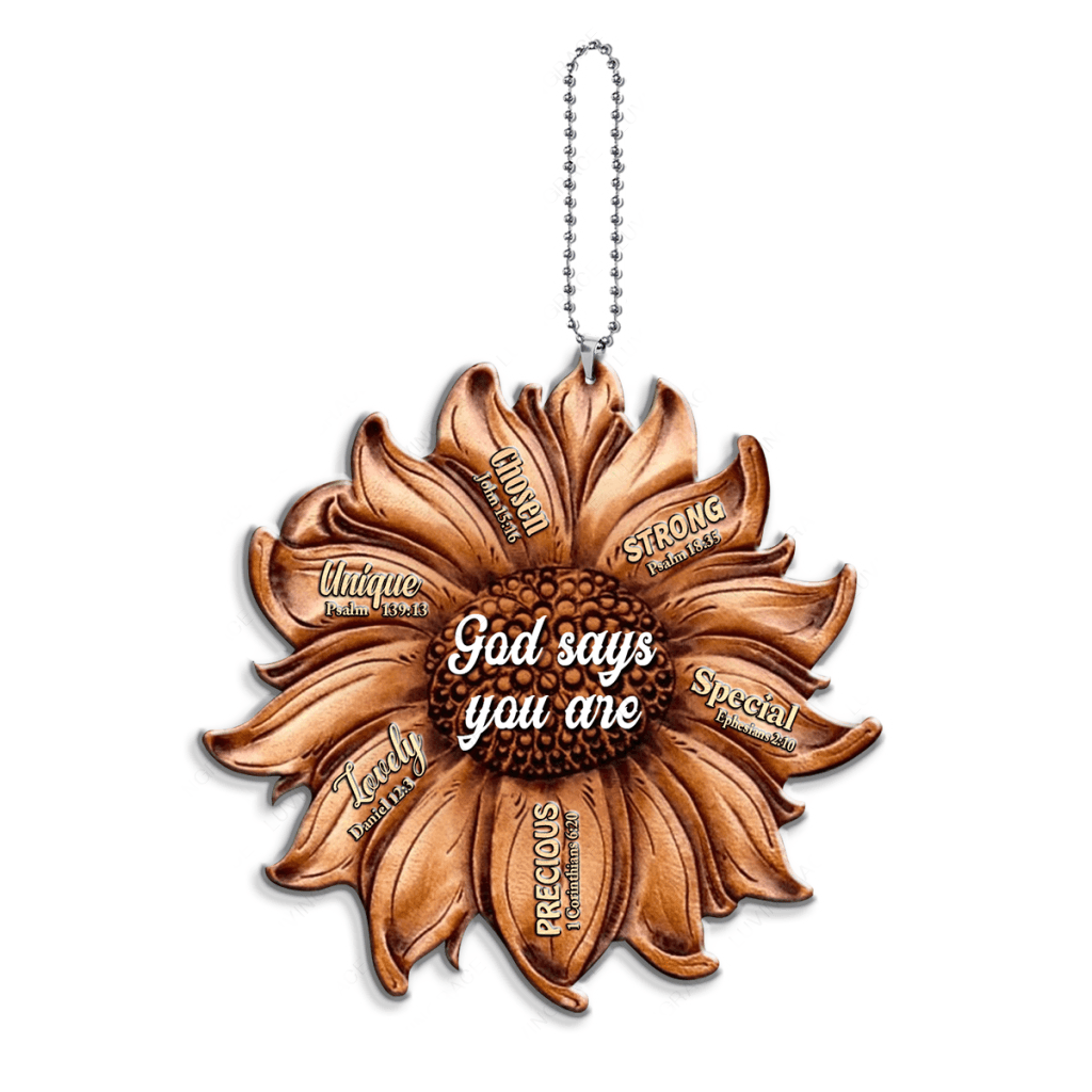 Sunflower Pattern God Says You Are Ornament