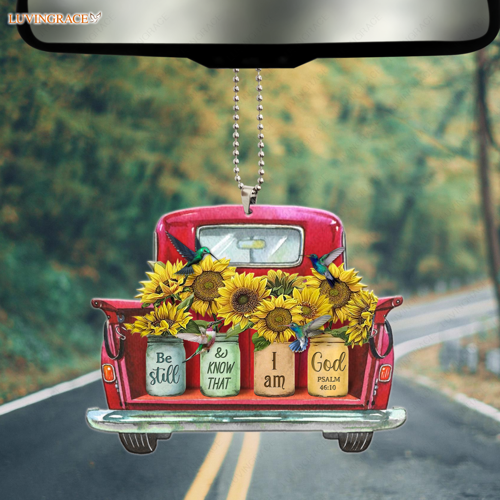 Sunflower Pots Truck Be Still Ornament