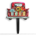 Sunflower Pots Truck Serve The Lord Plaque Stake