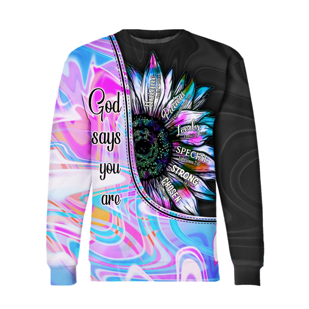 Sunflower Silhouette God Says You Are Hoodie