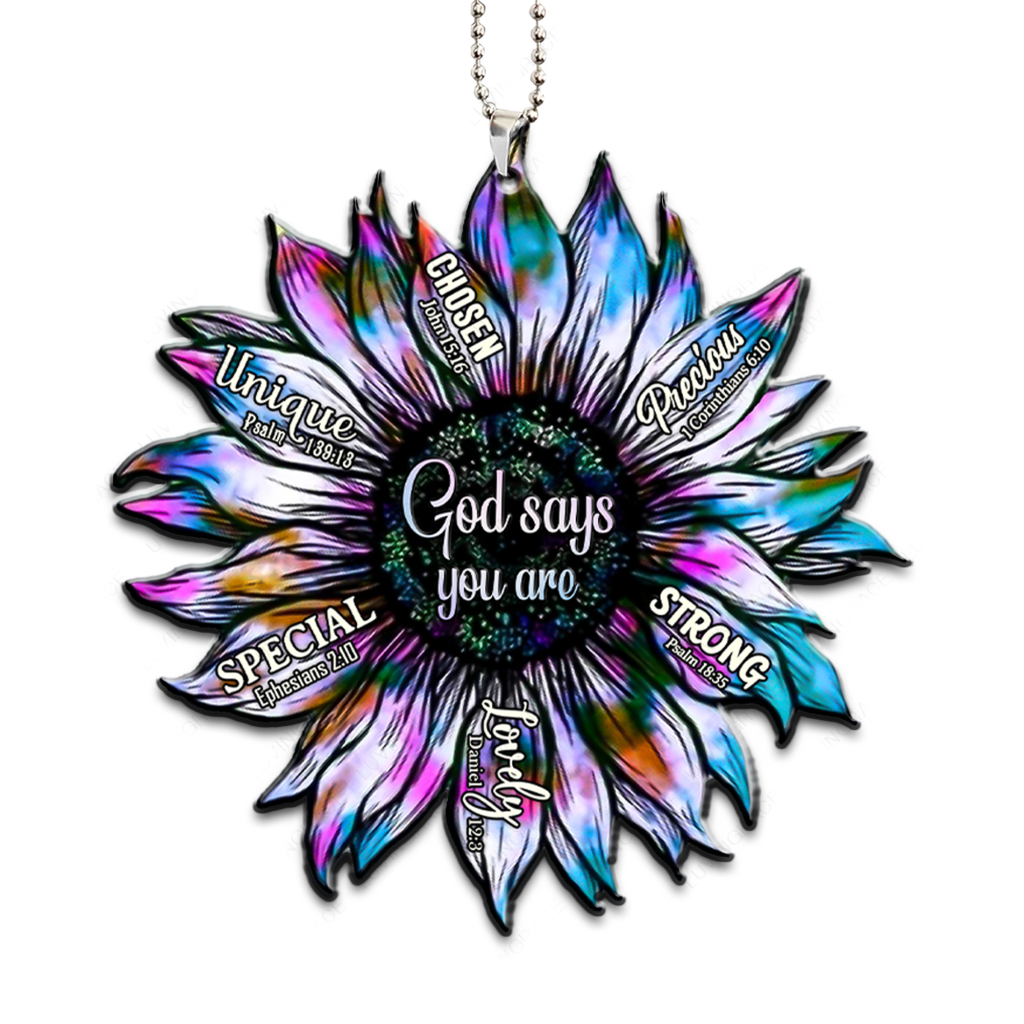 Sunflower Silhouette God Says You Are Ornament Christmas Gift For Women Men For Family Christian Gifts