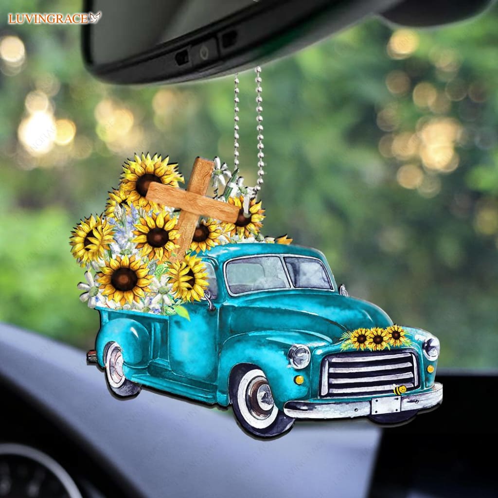 Sunflower Truck Car Hanging Ornament
