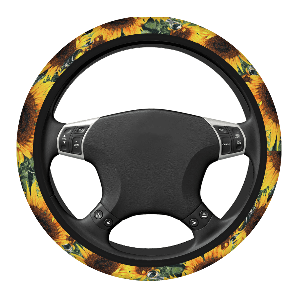 Sunny Sunflower Steering Wheel Cover Car Accessories