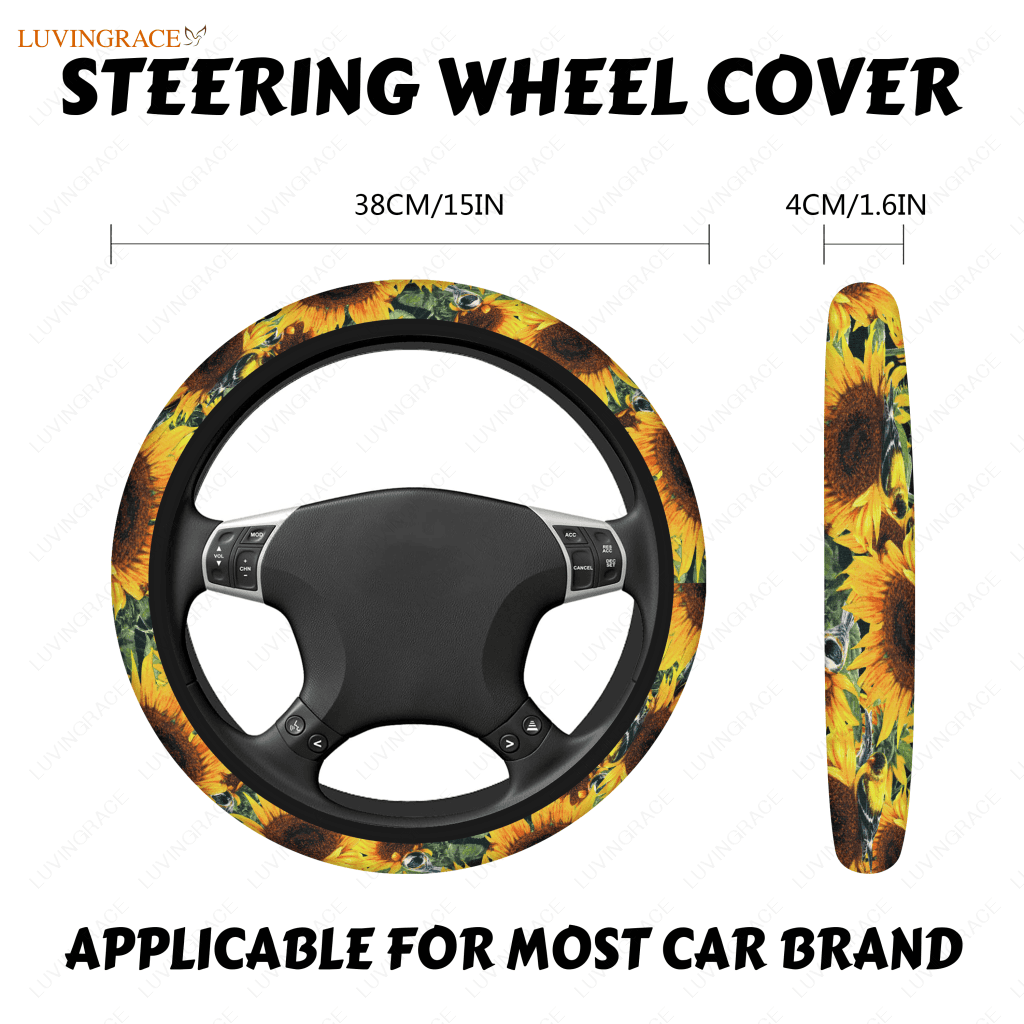 Sunny Sunflower Steering Wheel Cover Car Accessories