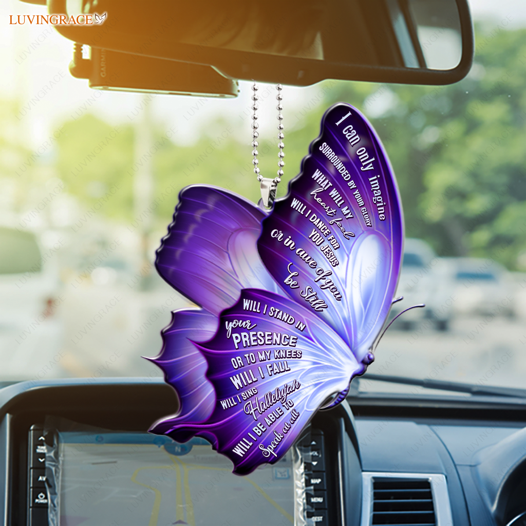 Surrounded By The Glory Purple Flying Butterfly Ornament