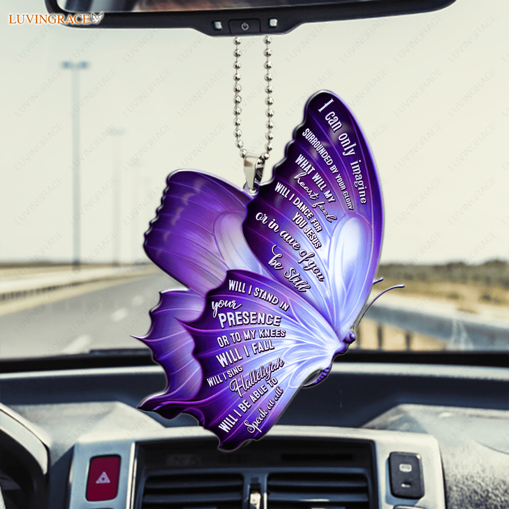 Surrounded By The Glory Purple Flying Butterfly Ornament
