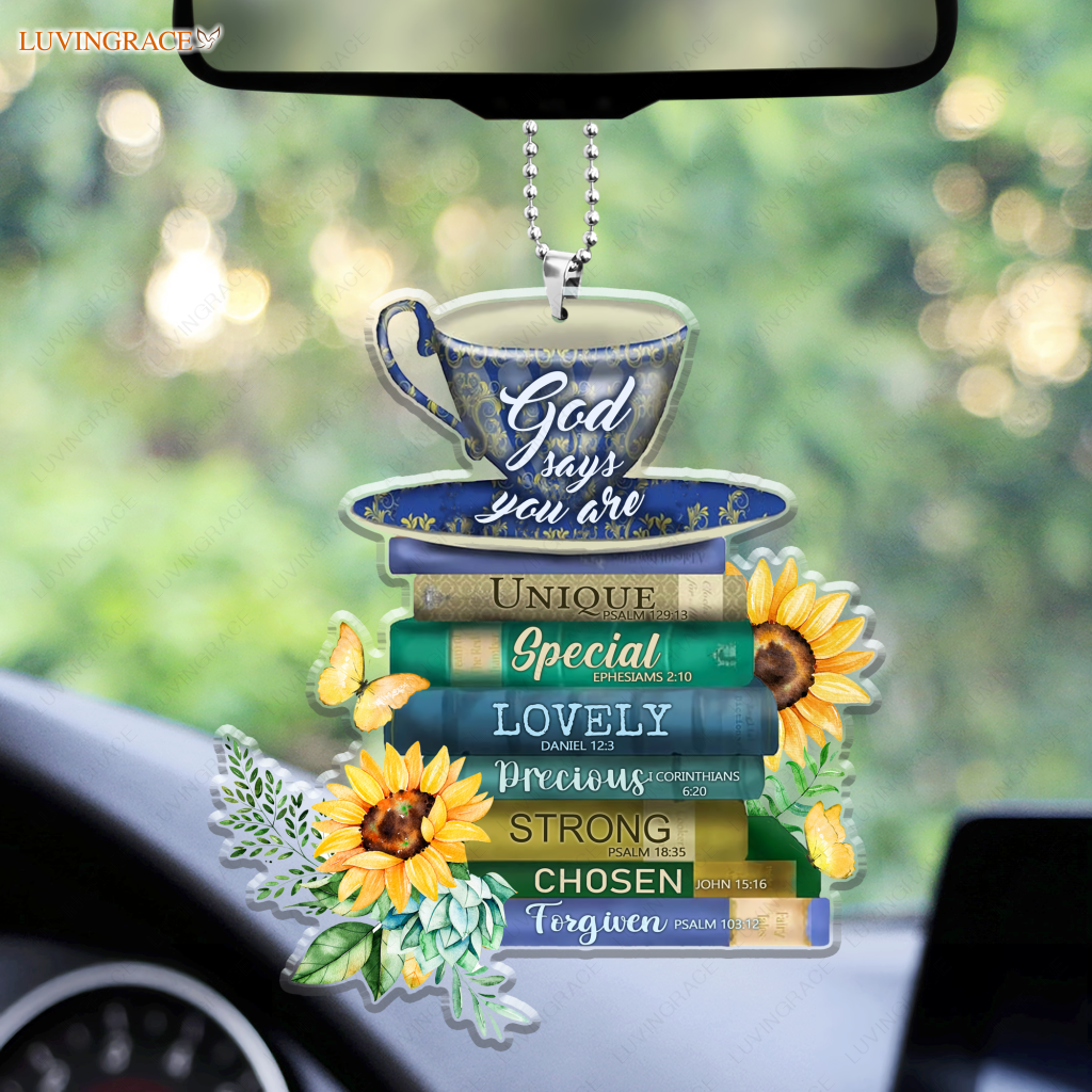 Tea Cup And Books God Says You Are Ornament