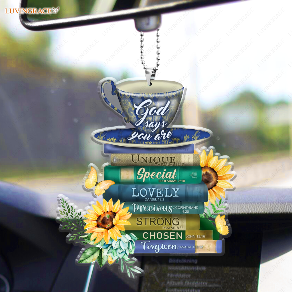 Tea Cup And Books God Says You Are Ornament