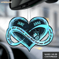 Teal Infinity Heart God Blessed Personalized Ornament