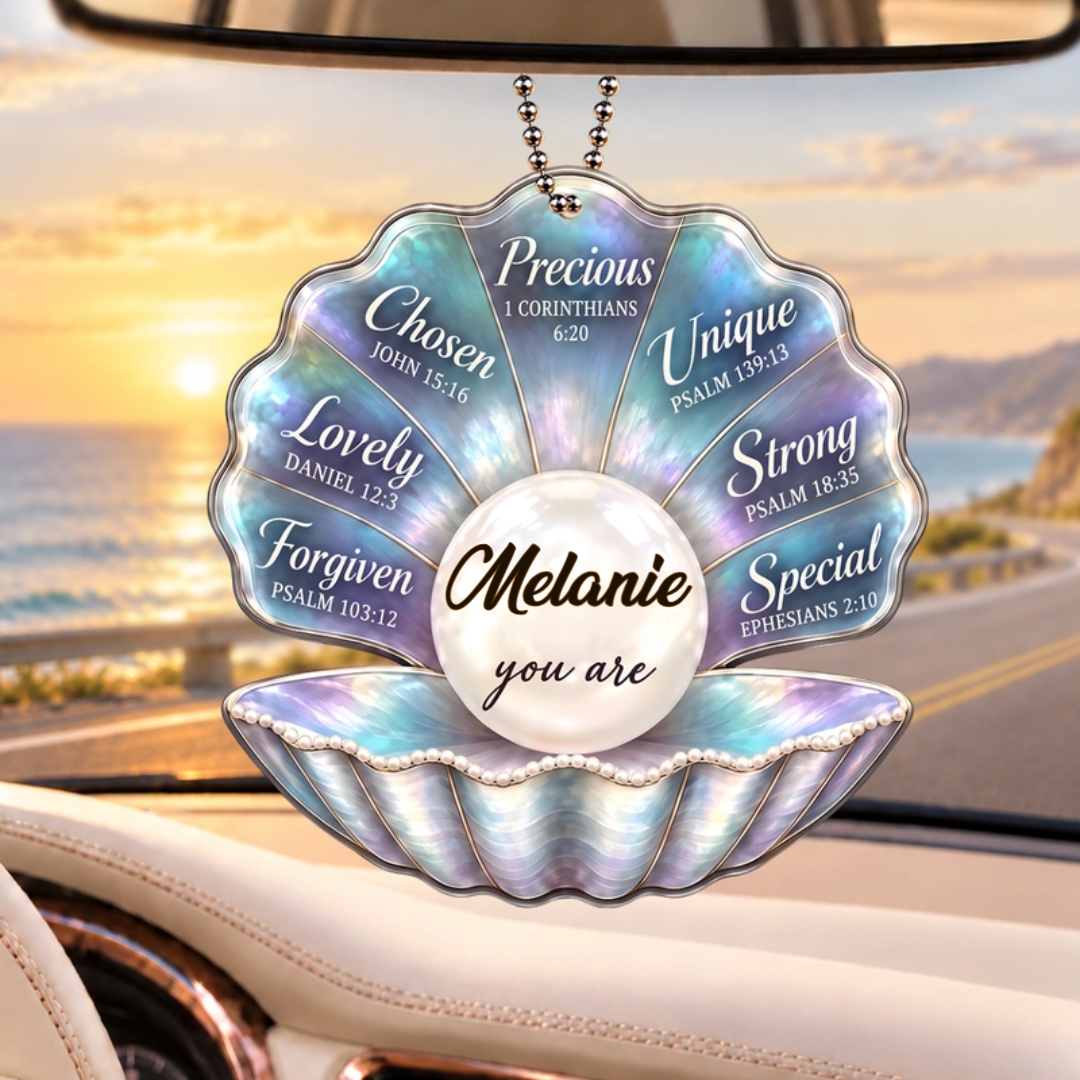 Personalized Name Pearl in Seashell Ornament - Inspirational Gift for women