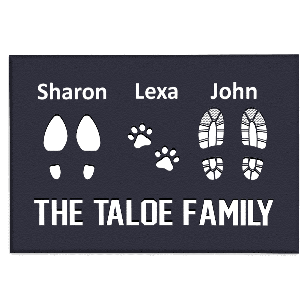 The Custom Family & Pet Name Welcome Mat