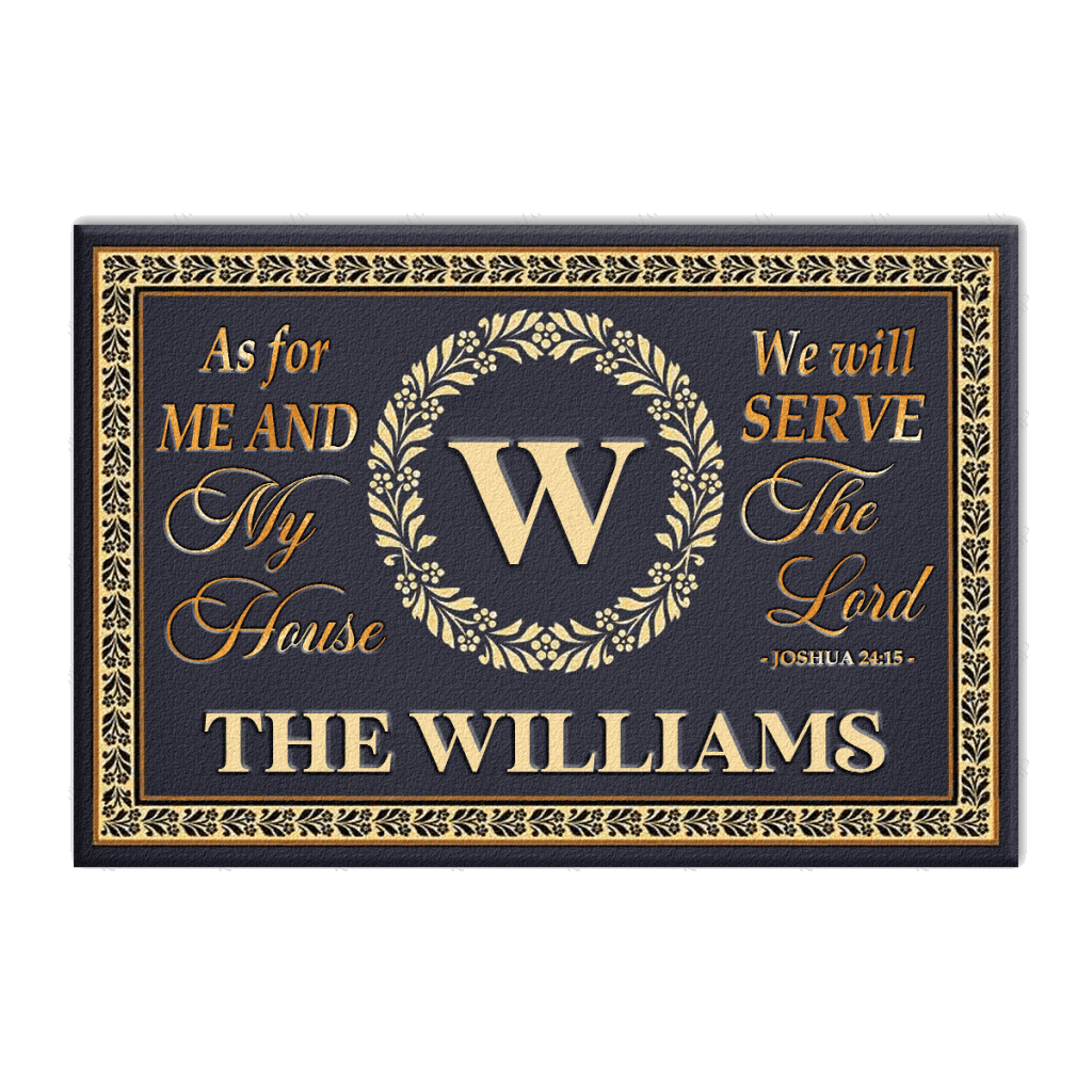 The Monogrammed Serve The Lord Personalized Accent Doormat