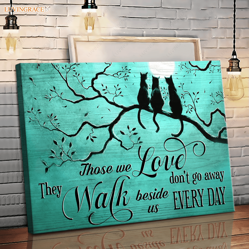 They Walk Beside Us Every Day Cats Under A Full Moon Wall Art
