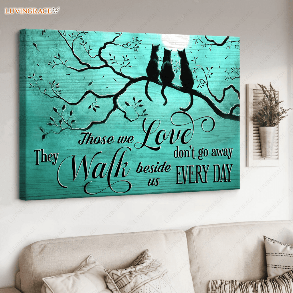 They Walk Beside Us Every Day Cats Under A Full Moon Wall Art
