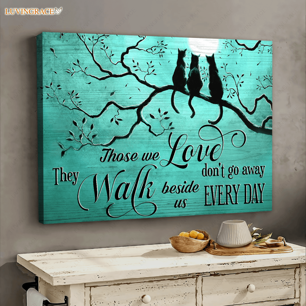 They Walk Beside Us Every Day Cats Under A Full Moon Wall Art