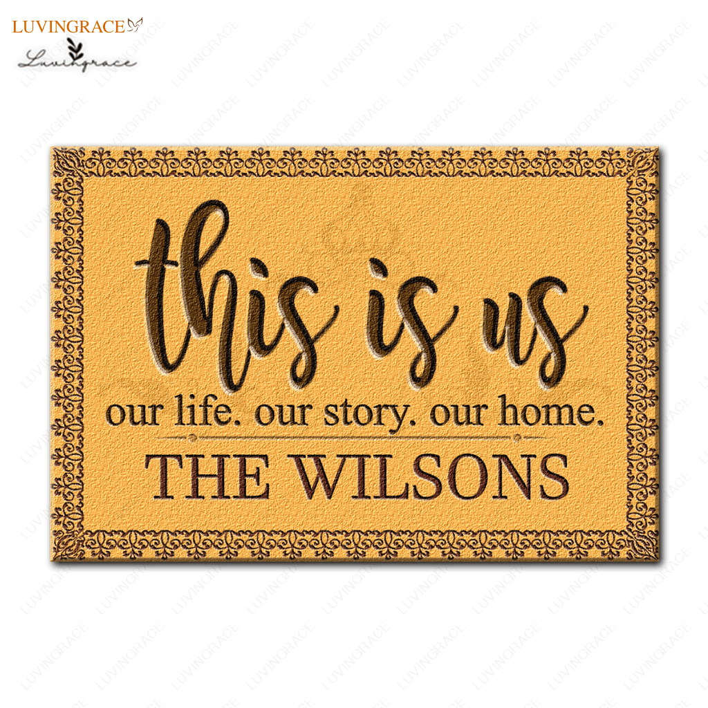 This Is Us Monogram Personalized Family Doormat