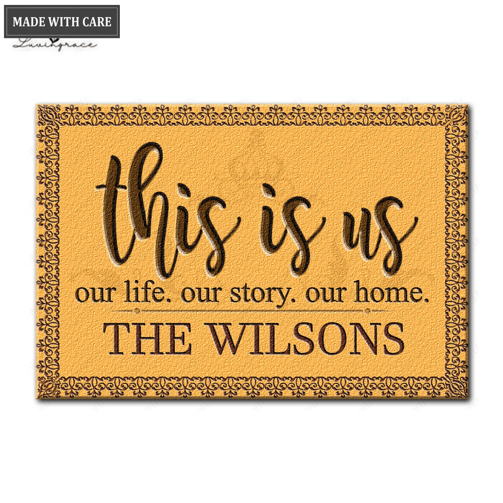 This Is Us Monogram Personalized Family Doormat