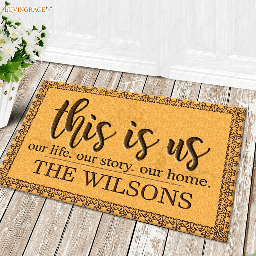 This Is Us Monogram Personalized Family Doormat