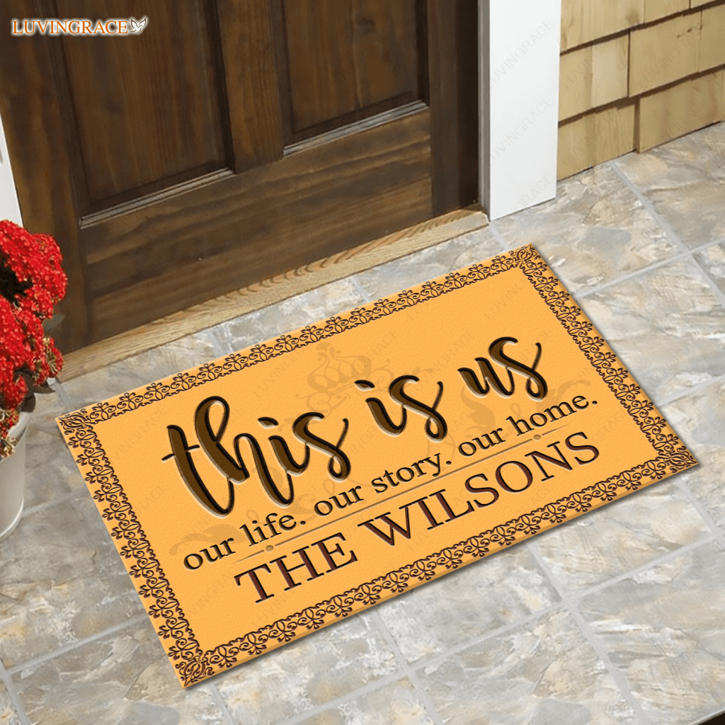 This Is Us Monogram Personalized Family Doormat