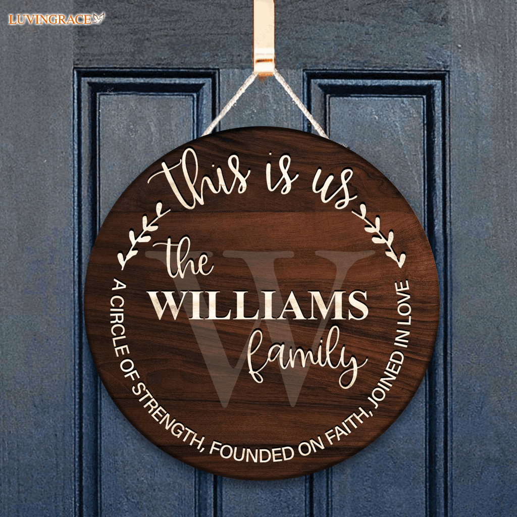 This Is Us Personalized Round Wood Sign Circle