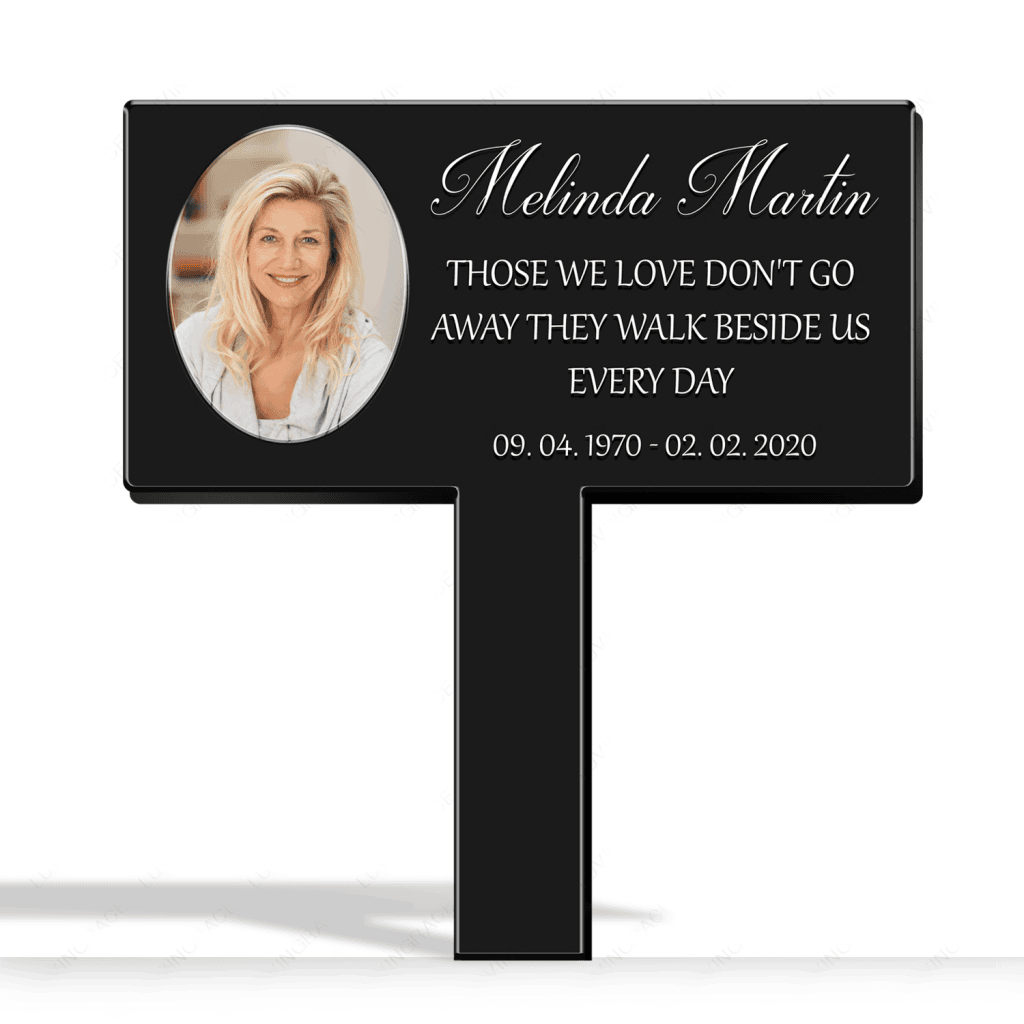 Those We Love Don't Go Away Personalized Memorial Plaque Stake