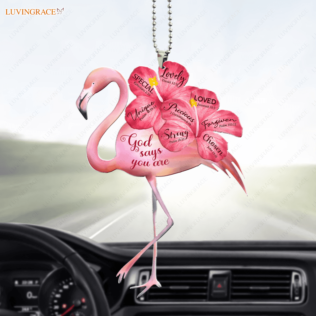 Tropical Bird Pink Flamingo God Says You Are Ornament
