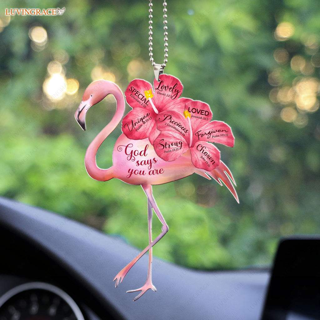 Tropical Bird Pink Flamingo God Says You Are Ornament