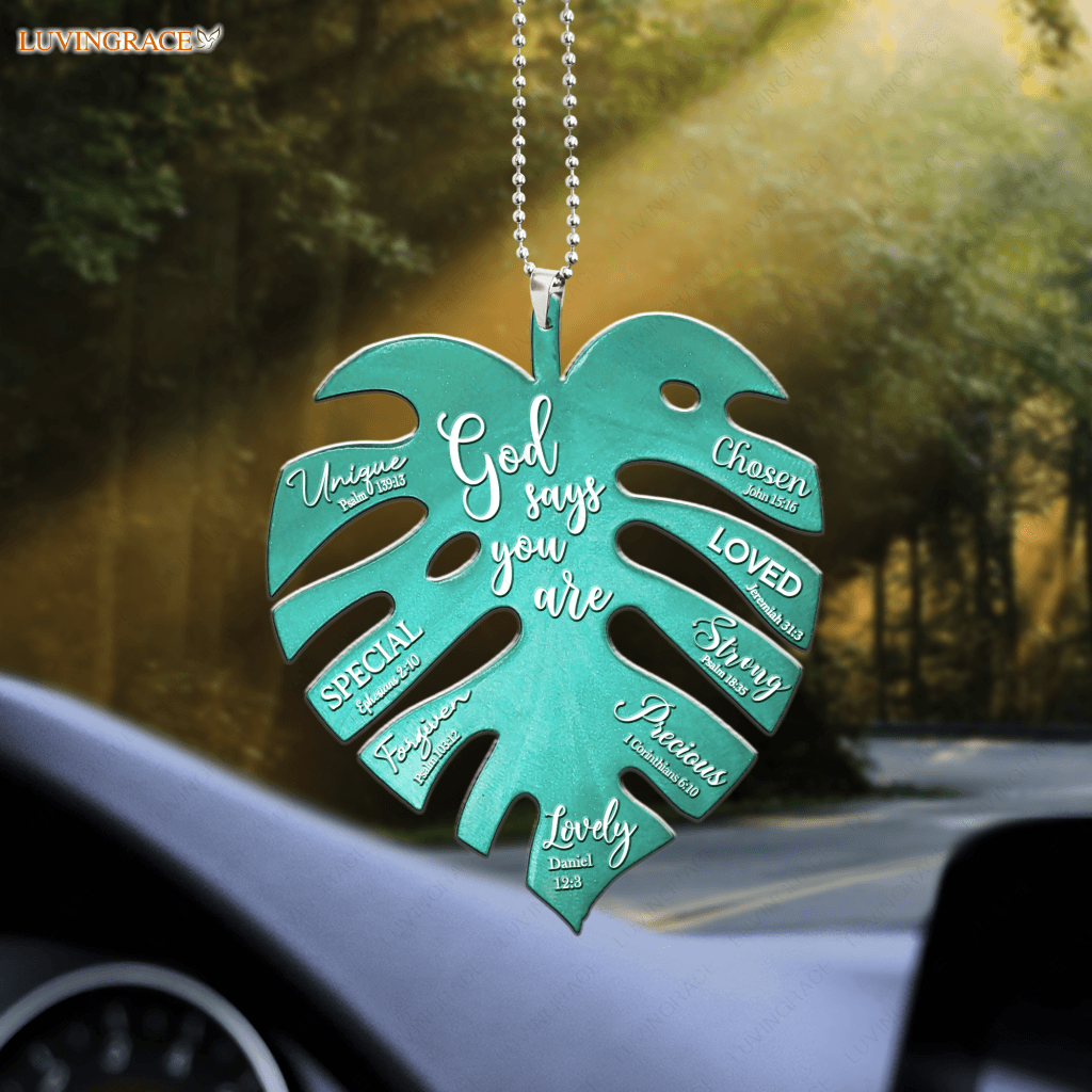 Tropical Leaf God Says Ornament