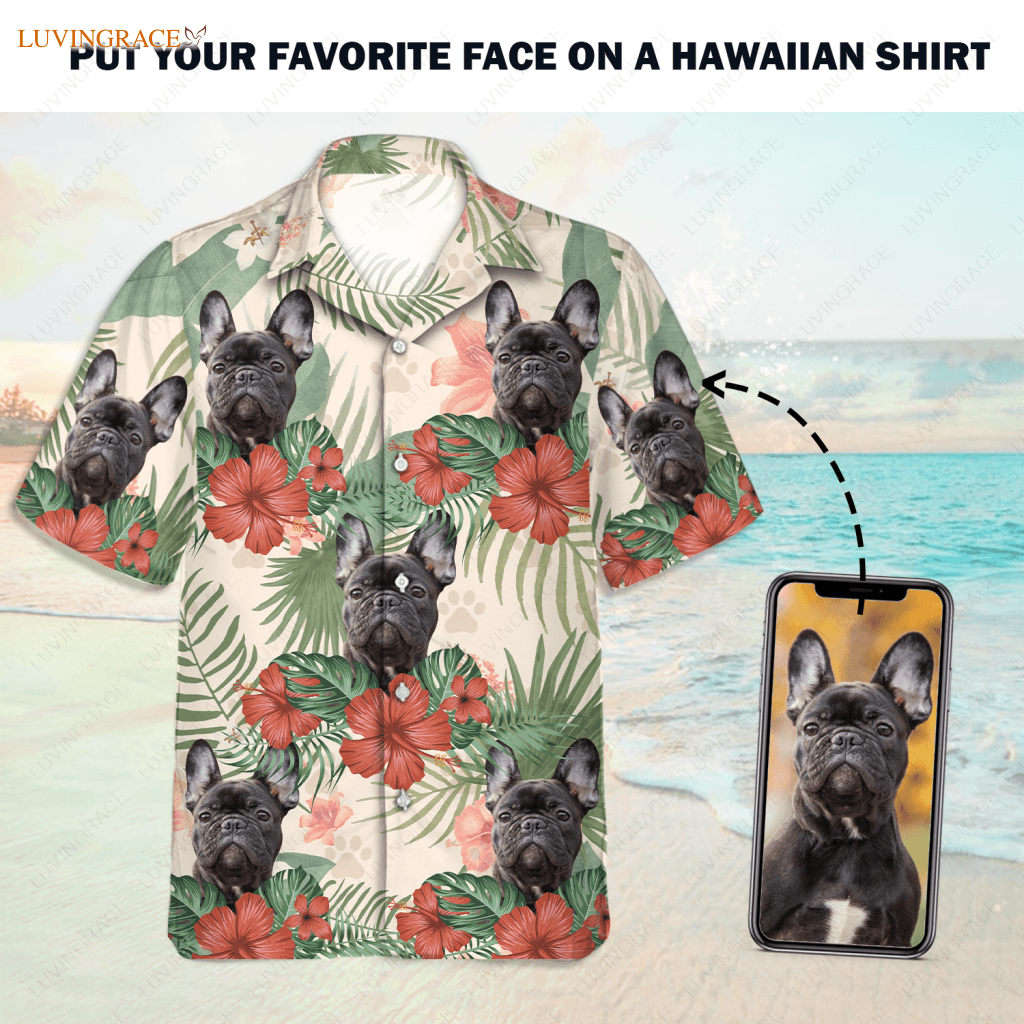 Tropical Summer Hawaii Upload Image Family Dog Cat - Personalized Custom Unisex Hawaiian Shirt