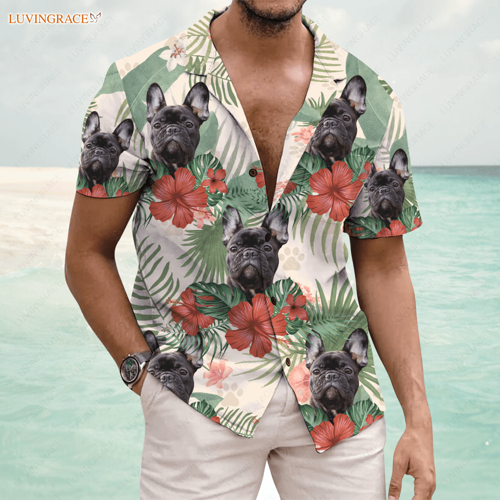 Tropical Summer Hawaii Upload Image Family Dog Cat - Personalized Custom Unisex Hawaiian Shirt