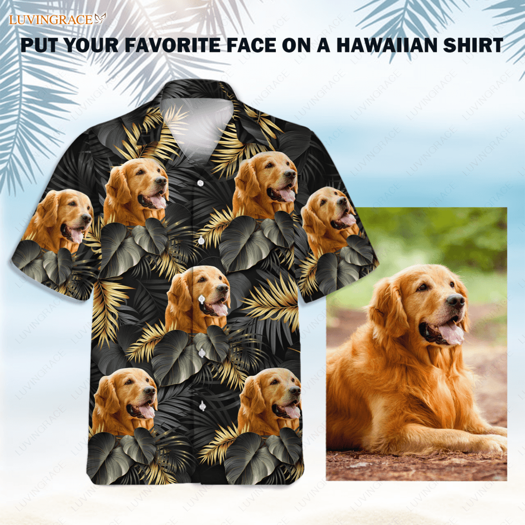 Tropical Summer Hawaii Upload Image Family Dog Cat - Personalized Custom Unisex Hawaiian Shirt