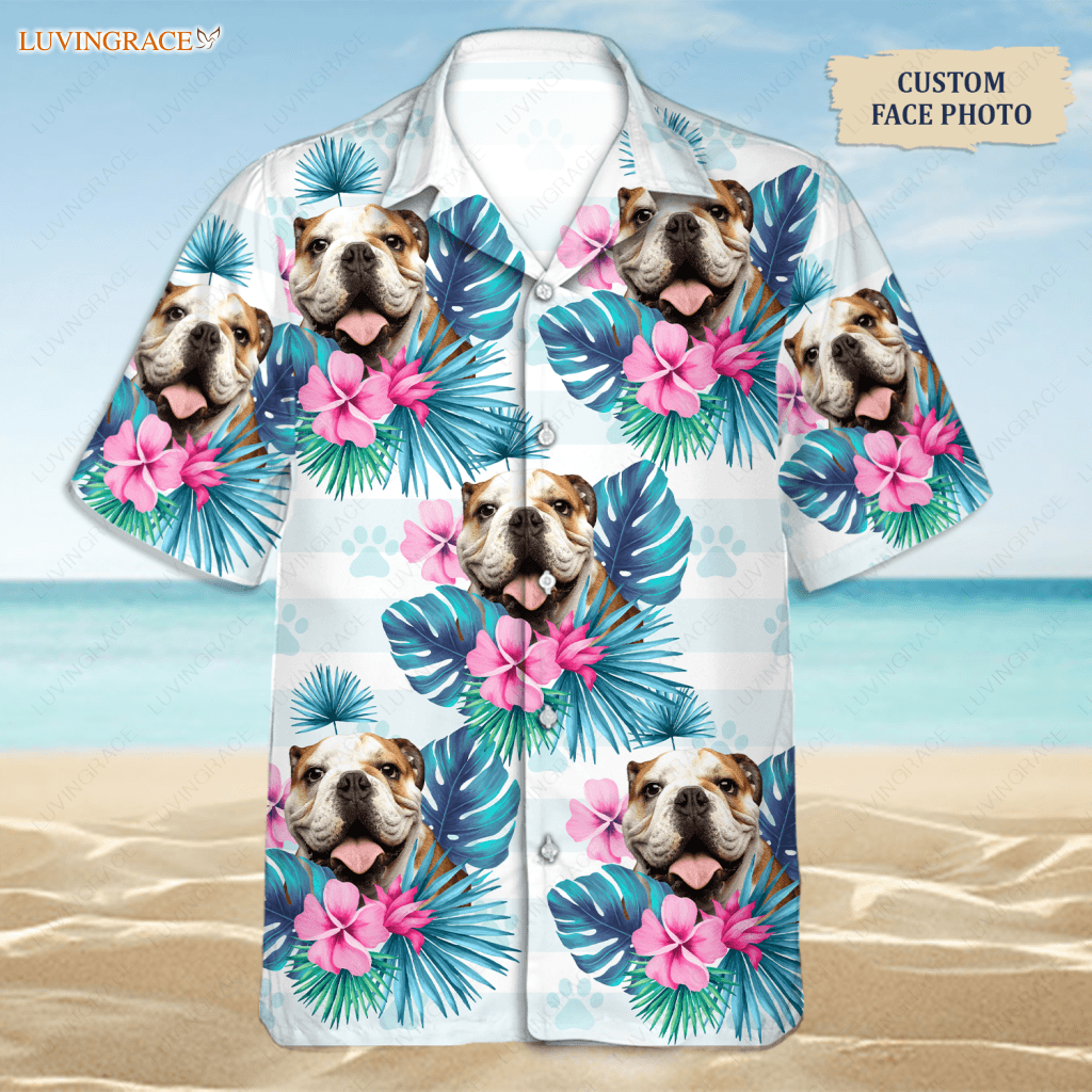 Tropical Summer Hawaii Upload Image Family Dog Cat - Personalized Custom Unisex Hawaiian Shirt