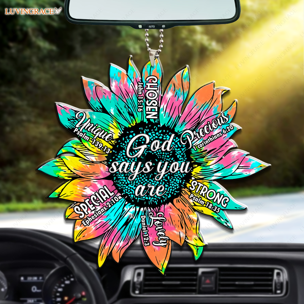Turquoise Sunflower God Says You Are Ornament