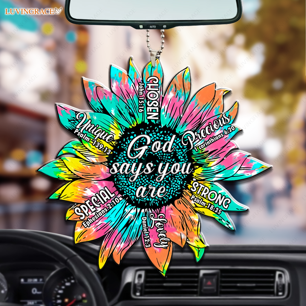 Turquoise Sunflower God Says You Are Ornament